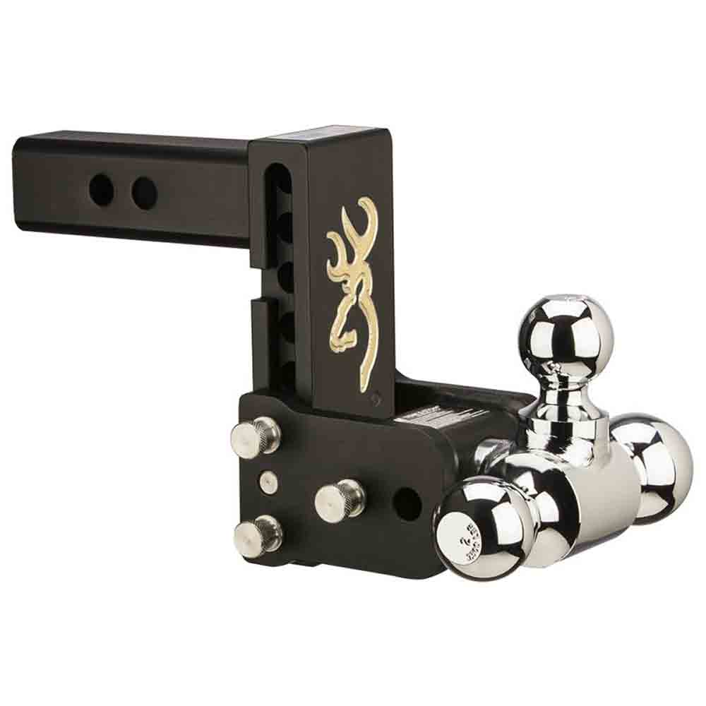 Tow & Stow Browning Edition Tri-Ball Ball Mount, 5" Drop, 1-7/8", 2" & 2-5/16" Hitch Balls, fits 2" Receiver Hitch