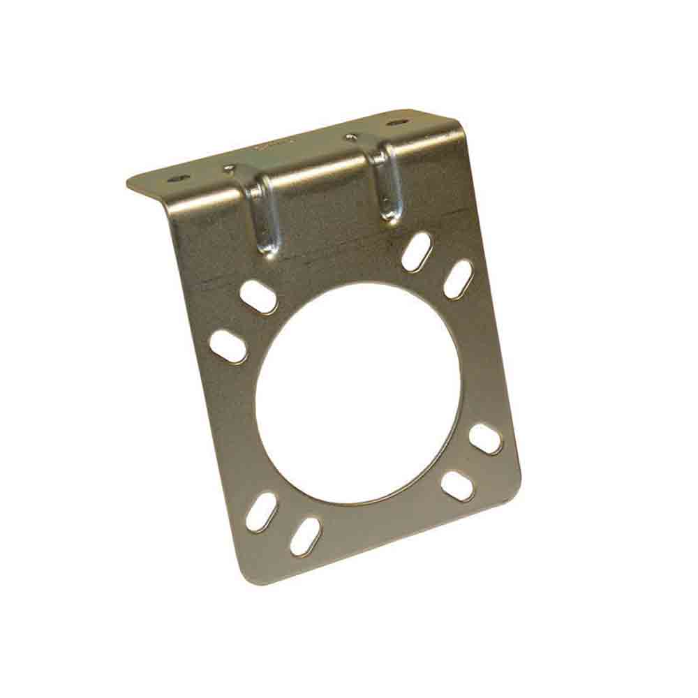 Car End Trailer Wiring Mounting Bracket for RV Syle 7-Way or 9-Way Blade Socket - Zinc