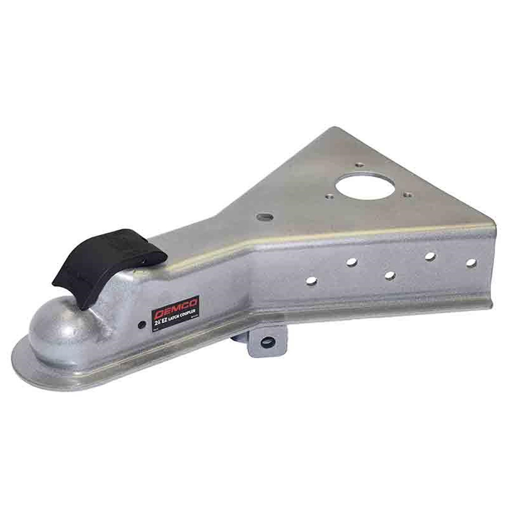 Demco 2 5/16 Inch Ball EZ Latch 50 Degree A-Frame Coupler, 21,000 lbs. Towing Capacity - Silver Painted