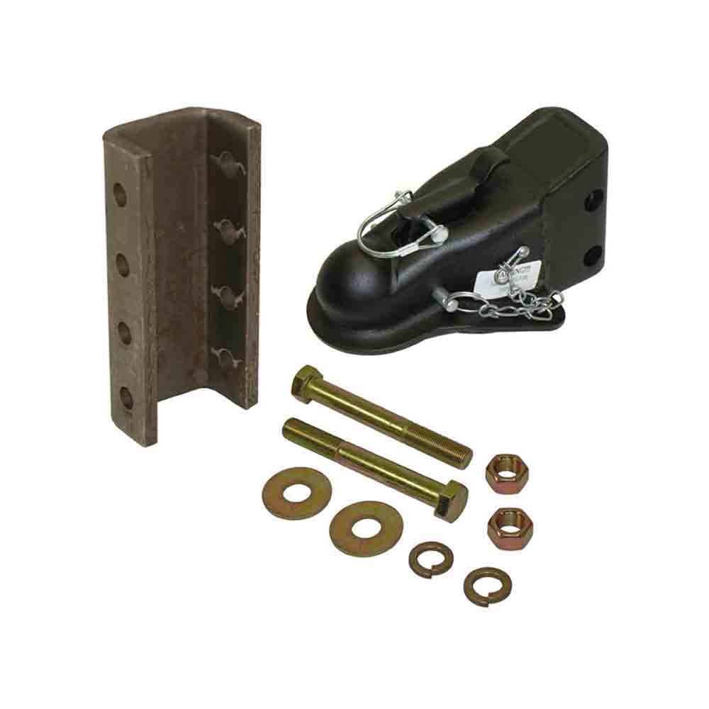 Heavy-Duty 2 Inch Adjustable Stamped Coupler with Channel and Hardware - 10,000 Capacity