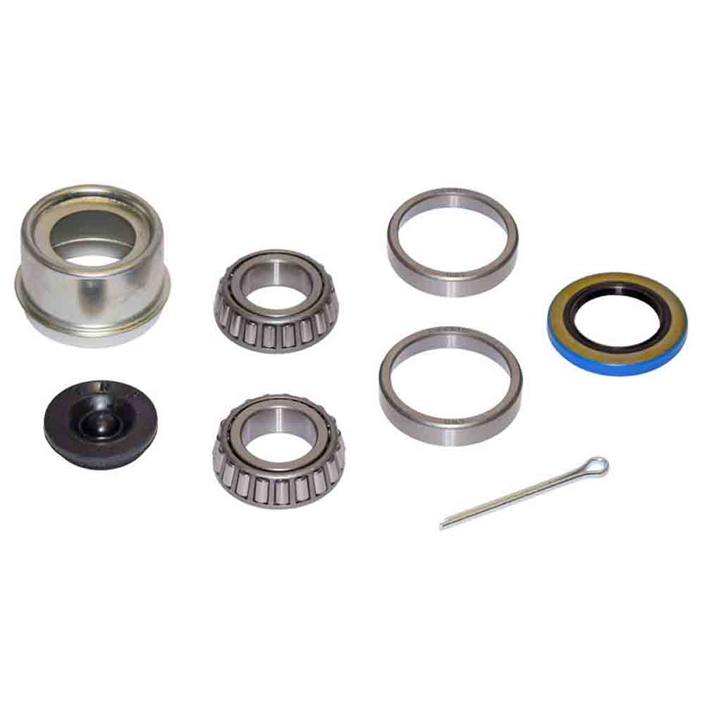 Trailer Bearing Repair Kit For 1 Inch Straight Spindle - Includes E-Z Lube Cap With Plug