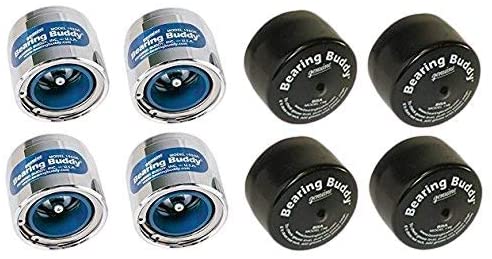 Bearing Buddy (4) 1.980 Boat Trailer Genuine CHROME with Protective Bra & Auto Check 1980A 42202 (2 Pairs)