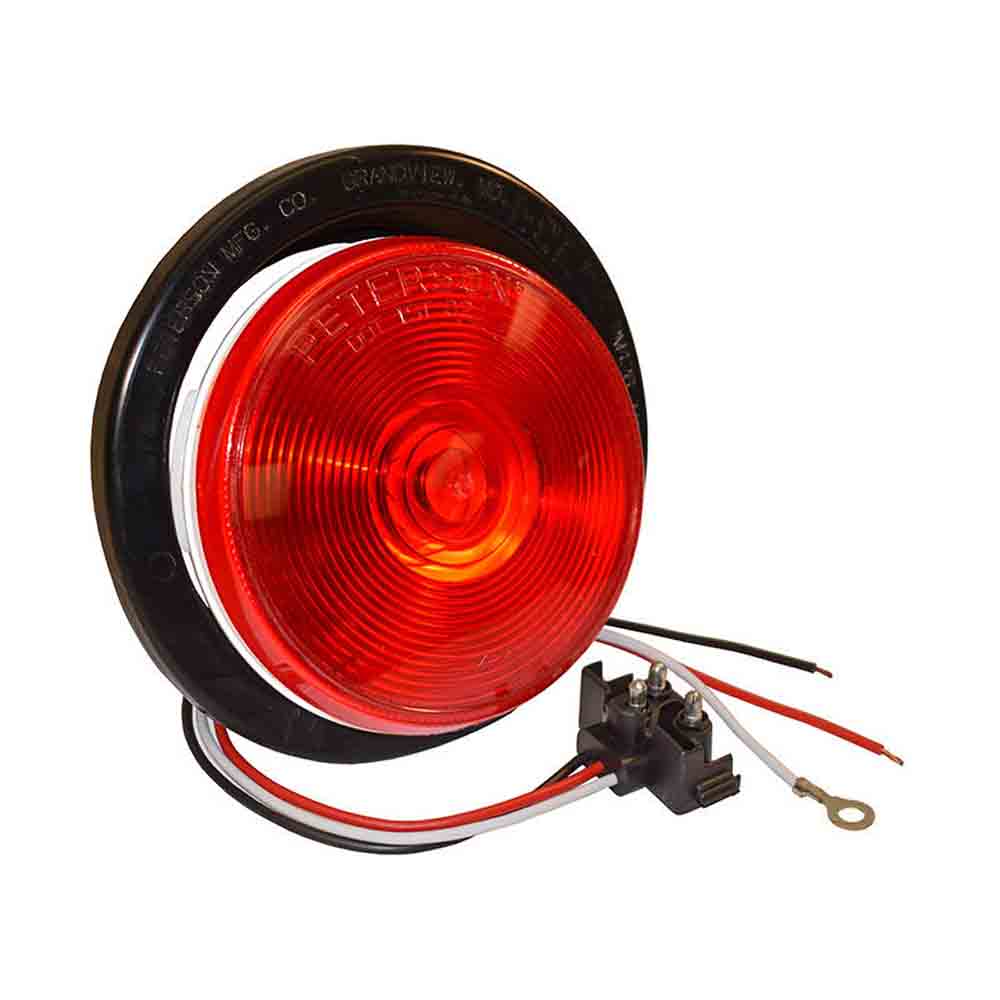 4 Inch Round Trailer Tail Light Kit - Red