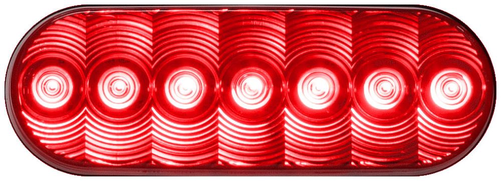 Peterson LED Stop/Turn/Tail, Oval, Grommet-Mount, 6.5X2.25, Red Tail Light