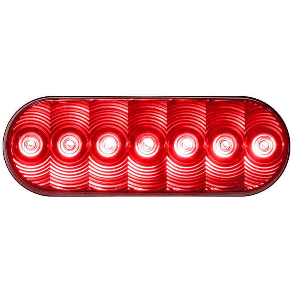 Peterson LED Stop/Turn/Tail, Oval, AMP, Grommet-Mount, 6.50 X 2.25, Red