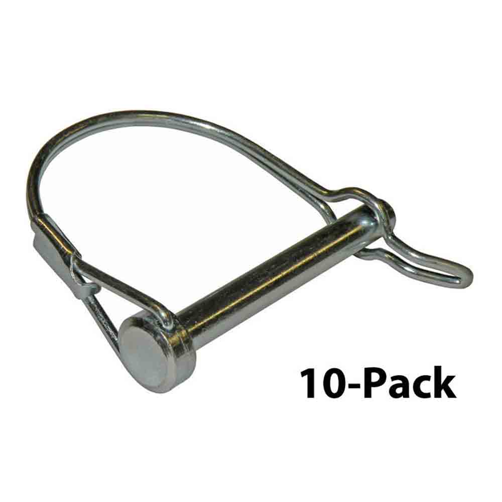 10-Pack, Coupler Safety Latch, Tab Lock Snapper Pin - 1/4