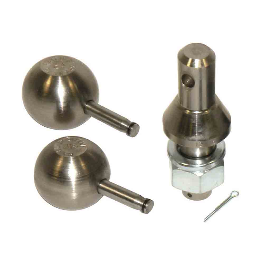 Convert-A-Ball 2-Ball Set - 1-7/8 and 2 Inch Balls - 1 Inch shank - Nickel Plated