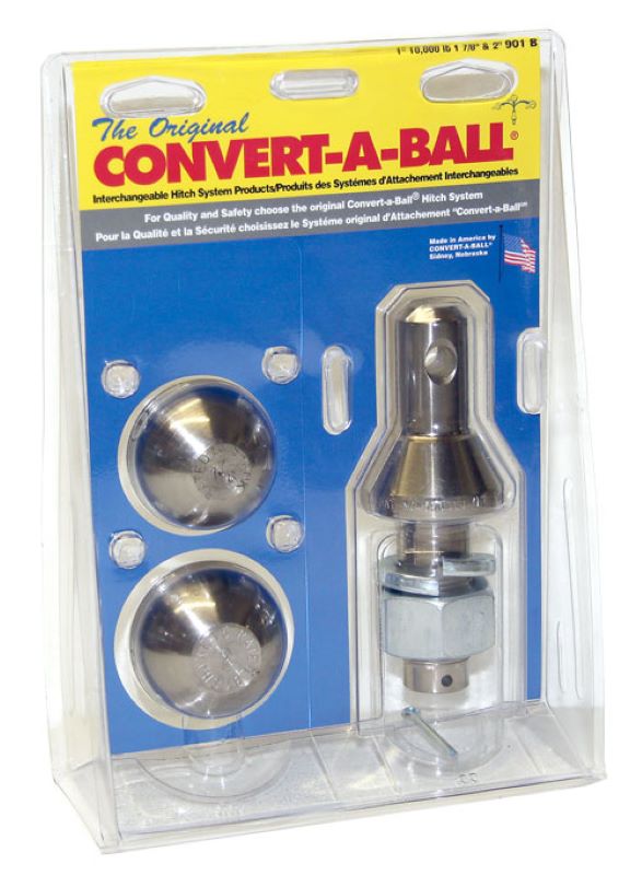 Convert-A-Ball 2-Ball Set - 1-7/8" & 2" Inch Hitch Balls - 1" Diameter Shank