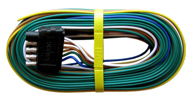 25 ft. 5-Way Trailer Light Harness, 30 Inch Ground, 5 ft. Blue Wire