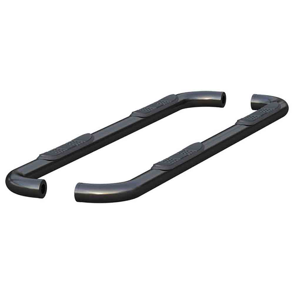 3 Inch Round Semi-Gloss Black Steel Side Bars