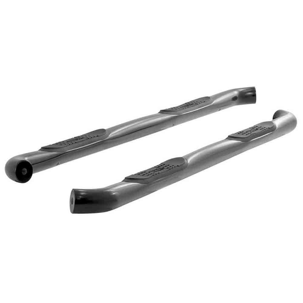 Select F-150, F-250 SD, F-350 SD, F-450 SD, F-550 SD 3 Inch Round Semi-Gloss Black Stainless Steel Side Bars