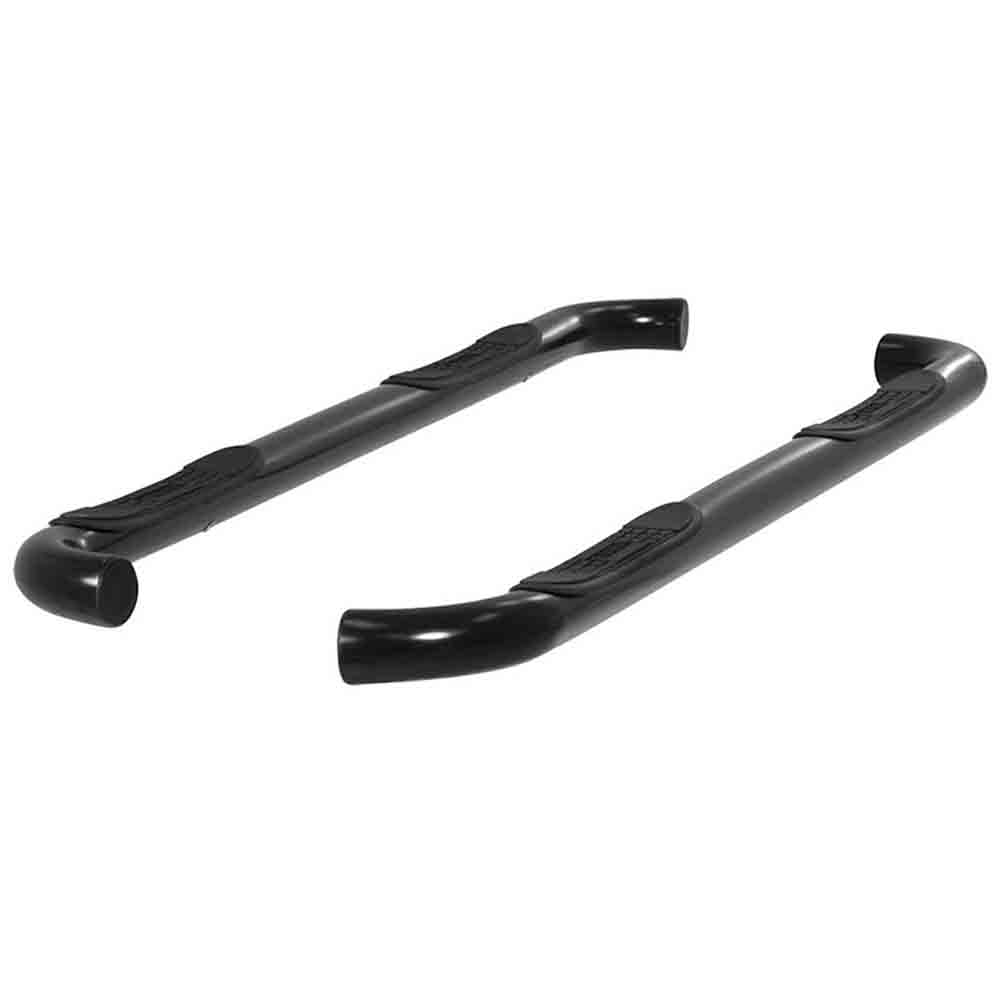 Select F-150, F-250 SD, F-350 SD, F-450 SD, F-550 SD 3 Inch Round Semi-Gloss Black Stainless Steel Side Bars