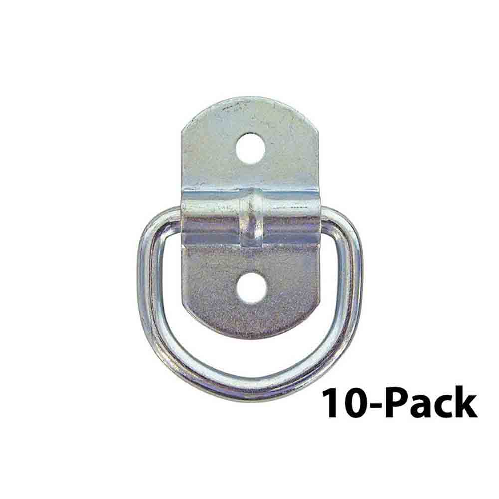 10-Pack - Buyers Products 1/4 Inch Forged Light Duty Rope Ring With 2-Hole Mounting Bracket, Zinc Plated