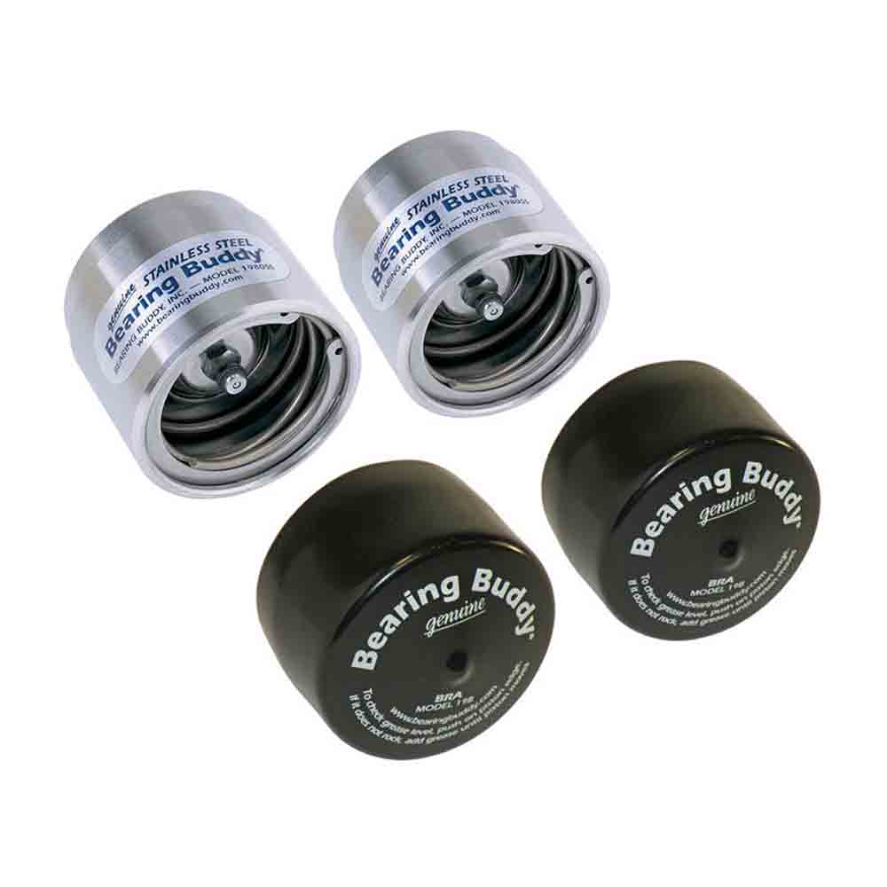 Bearing Buddy Stainless Steel Bearing Protectors with Bras - Pair - 1.980