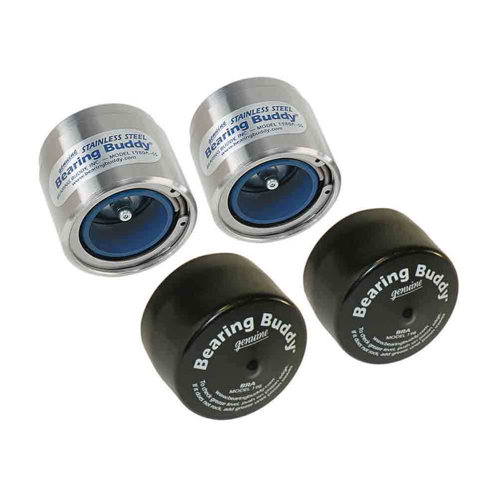 Bearing Buddy Stainless Steel Bearing Protectors with Auto Check and Bras - Pair - 1.980