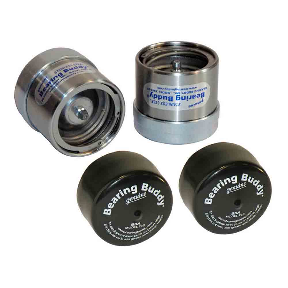 Bearing Buddy Stainless Steel Bearing Protectors with Bras - Pair - 2.441