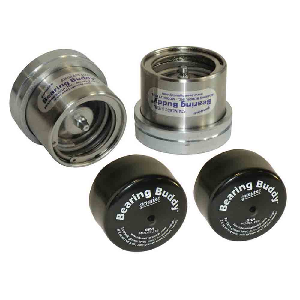 Bearing Buddy Stainless Steel Bearing Protectors with Bras - Pair - 2.717