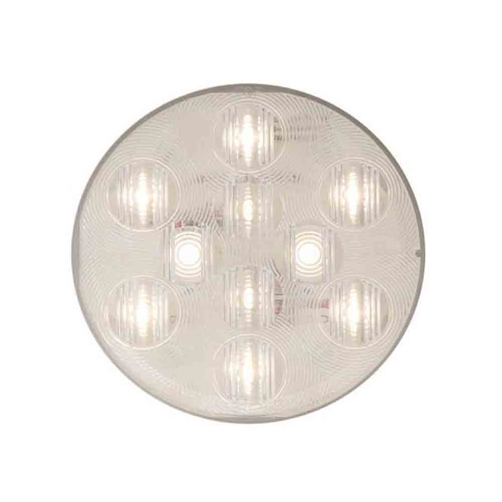 LED Sealed Clear Back-Up Light, Recess Mouunt, 4 Inch Round, Standard 2 pin Connection, 12 Volt