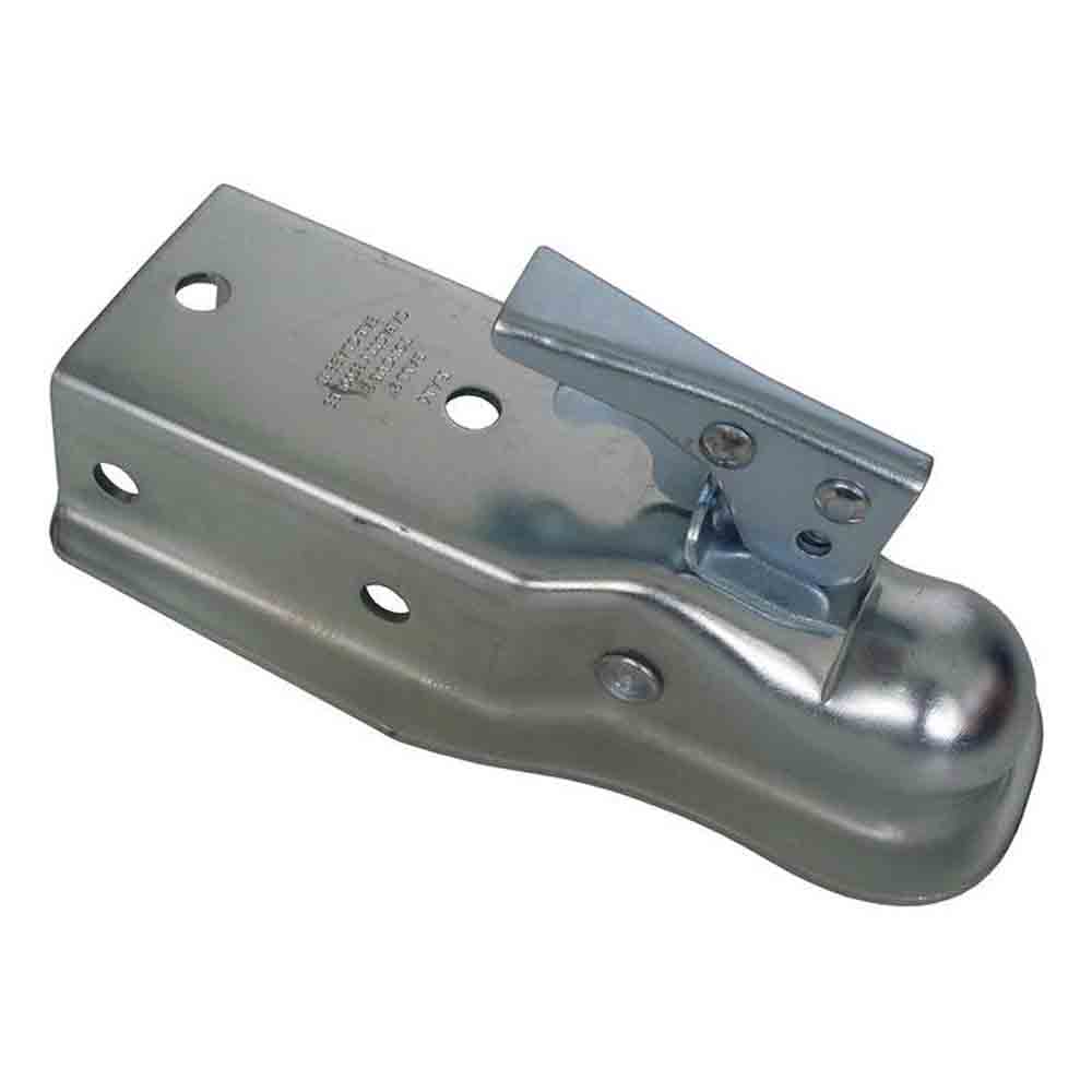 Ram Straight Tongue Coupler, Class II, 3,500 Lbs. Capacity, 2 Inch Ball Size, 3 Inch Channel Width, Zinc Finish