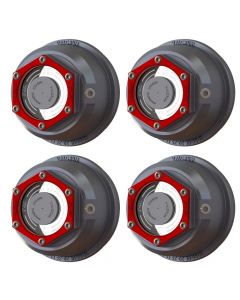 Set of 4 - ST-375 Valcrum Universal Aluminum Hub Caps 3-3/4 Universal Threaded Hub Caps, Fits 9K-16K Axles