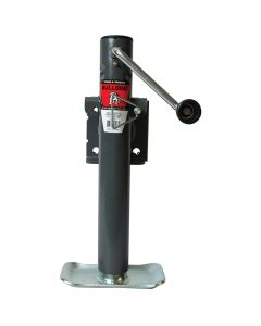 Bulldog Round Trailer Jack, Side Mount, 2,000 lbs. Lift Capacity, Side Wind, Weld-On, 10 in. Travel
