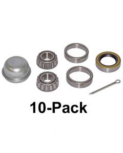Trailer Bearing Repair Kit for 3/4 Inch Straight Spindle - 10-Pack