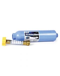 Camco Tastepure RV/Marine Inline Water Filter with Flexible Hose Protector - NSF Certified - Made in USA