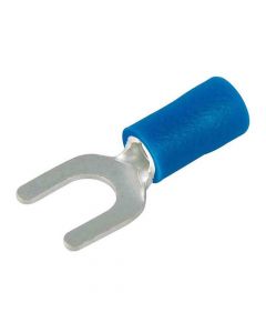 #6 Spade Terminal Connector - Blue - 100 Pack