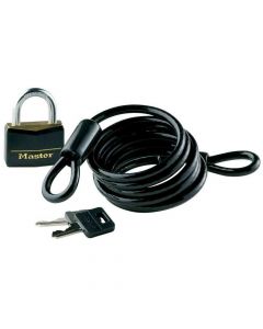 6 Foot Self-Coiling Cable with Brass Padlock