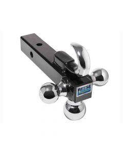 Tri-Ball Trailer Hitch Ball Mount W/ Tow Hook for 2 Inch Receivers