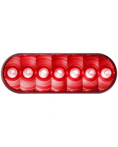 Peterson LED Stop/Turn/Tail, Oval, AMP, Grommet-Mount, 6.50 X 2.25, Red