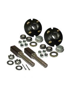 Pair of 5-Bolt On 4-1/2 Inch Hub Assembly - Includes (2) 1-1/16 Inch Straight Spindles & Bearings