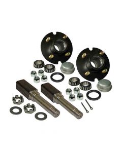 Pair of 5-Bolt On 4-1/2 Inch Hub Assembly - Includes (2) 1-1/16 Inch Straight Spindles & Bearings