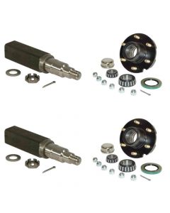 Trailer Axle Kit - 6000# - (two) 6 on 5 1/2" Hub Assembly with (two) Axle Spindles For 1-3/4 To 1-1/4 I.D. Bearings - 3,000 lbs. Capacity