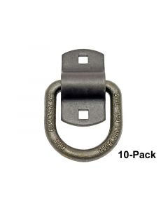 Forged 1/2 Inch Forged D-Ring With 2-Hole Mounting Bracket - 10-Pack