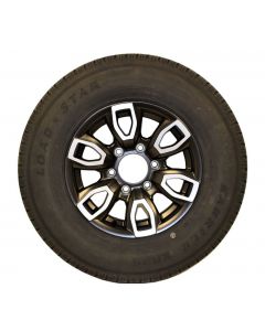 Trailer Tire & Wheel - 15 IN - Black Aluminum Spoke Wheel / 6 ON 5.5 -  ST225/75 R15 - Load Range D - Karrier KR35 Tire
