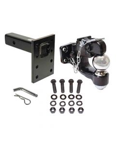 Combination Pintle Hitch With Mounting Kit And 2-5/16 Inch Ball, Mounting Plate and Hardware - 15,000 lbs. Towing Capacity