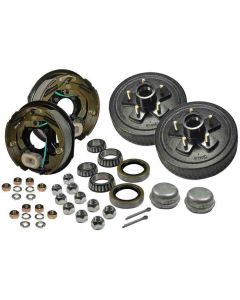 Brake Backing Plates and Hub and Drum Kit - Pair- 10 Inch - 5 on 5"