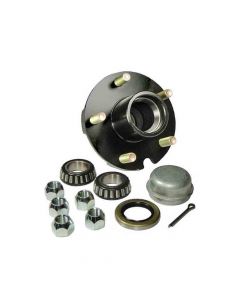 Trailer Hub Assembly - 5 on 4-1/2" Bolt Circle, 1,250lb Capacity for 1 inch Straight Spindle - Includes Bearings, Seal, Nuts, cap & cotter Pin