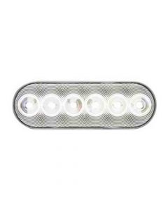 LED Clear Lens Back-Up Light - Flush Mount - 6 Inch Oval Sealed, 12 Volt