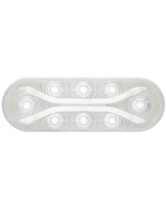 6 Inch Oval LED Clear Lens Back-Up Light- Flush Mount - Standard 2 Pin Connection