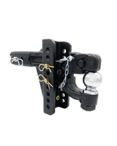 Blue Ox Pintle, 2-5/16" Ball Combo, Adjustable Ball Mount fits 2-1/2" Receiver - 6" Drop, 6" Rise 20K Capacity