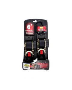 Retractable Tie-Down Straps - Pair - 1 Inch x 6 Feet