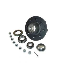 Trailer Hub Assembly 8 on 6-1/2" Bolt Circle, 3,500lb Capacity for Tapered Spindle