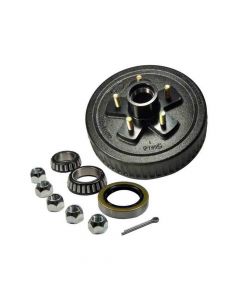 Trailer Hub And Drum Assembly 5 On 4-1/2" Bolt Circle, 1,750lb Capacity For 1-3/8" To 1-1/16" Tapered Spindle W/EZ Lube Cap & Plug (HD-1000-04-EZ)