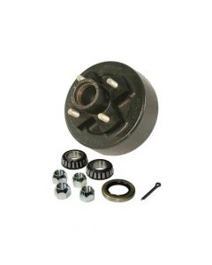 7" Trailer Hub & Drum Assembly W/ EZ Lube Grease Cap & Plug, 4 On 4" Bolt Circle, 1,250lb Capacity For 1-1/16" Straight Spindles (HD-700A-22-EZ)