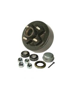Trailer Hub and Drum Assembly - 4 on 4" Bolt Circle, 1,250lb Capacity for 1-1/16" ID Straight Spindles