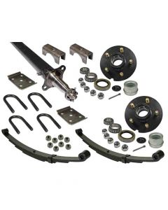 3,500 lb. Straight Axle Assembly with Brake Flanges & 5-Bolt on 4-1/2 Inch Hubs - 86 Inch Hub Face