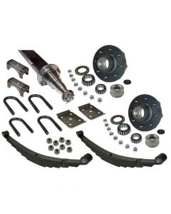 6,000 lb. Straight Axle Assembly with Brake Flanges & 8-Bolt on 6-1/2 Inch Hubs - 86 Inch Hub Face