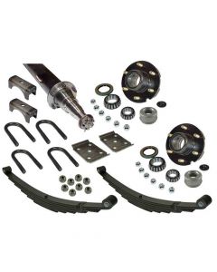 6,000 lb. Straight Axle Assembly with Brake Flanges & 6-Bolt on 5-1/2 hubs - 86 Inch Hub Face